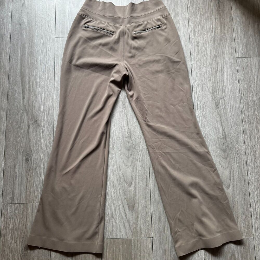 Athleta Pants Womens M Beige Venice Flare Leg Slit Hem High Rise Office Commute - Picture 12 of 14